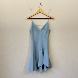ELLIATT Spaghetti Strap Arch Ruffled Mini Dress in Baby Blue